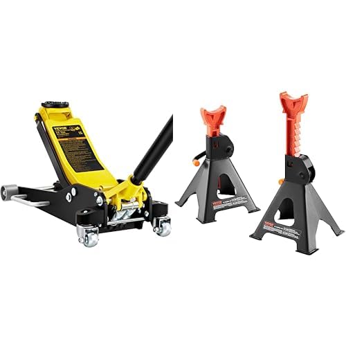 3 Ton Low Profile Aluminum and Steel Floor Jack + Jack Stands N92718