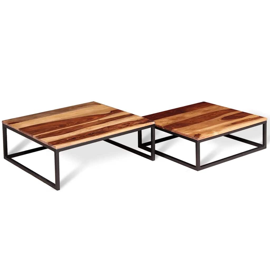 Solid Sheesham Wood Nesting Coffee Table Set V4065