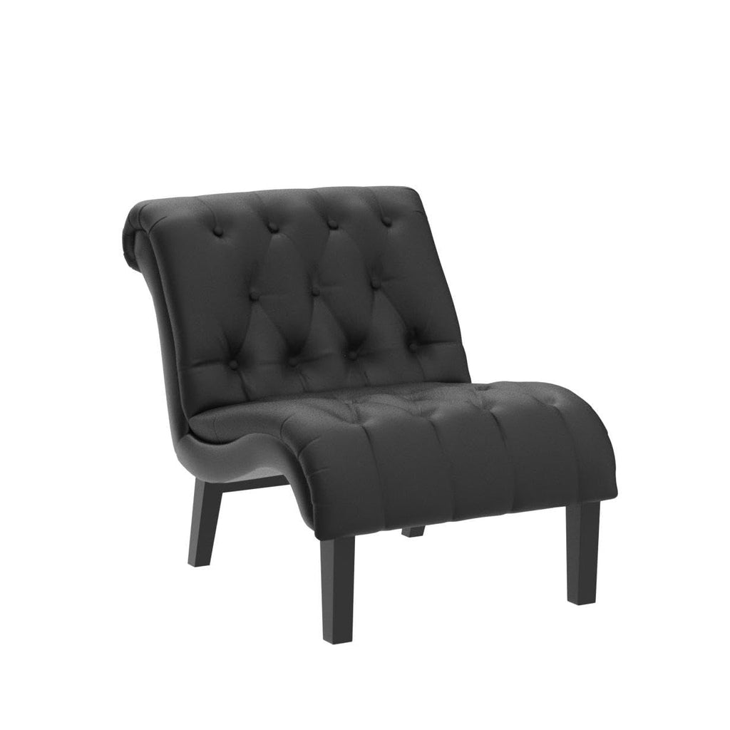 Black PU Leather Armless Accent Chair Set of 2 L64021