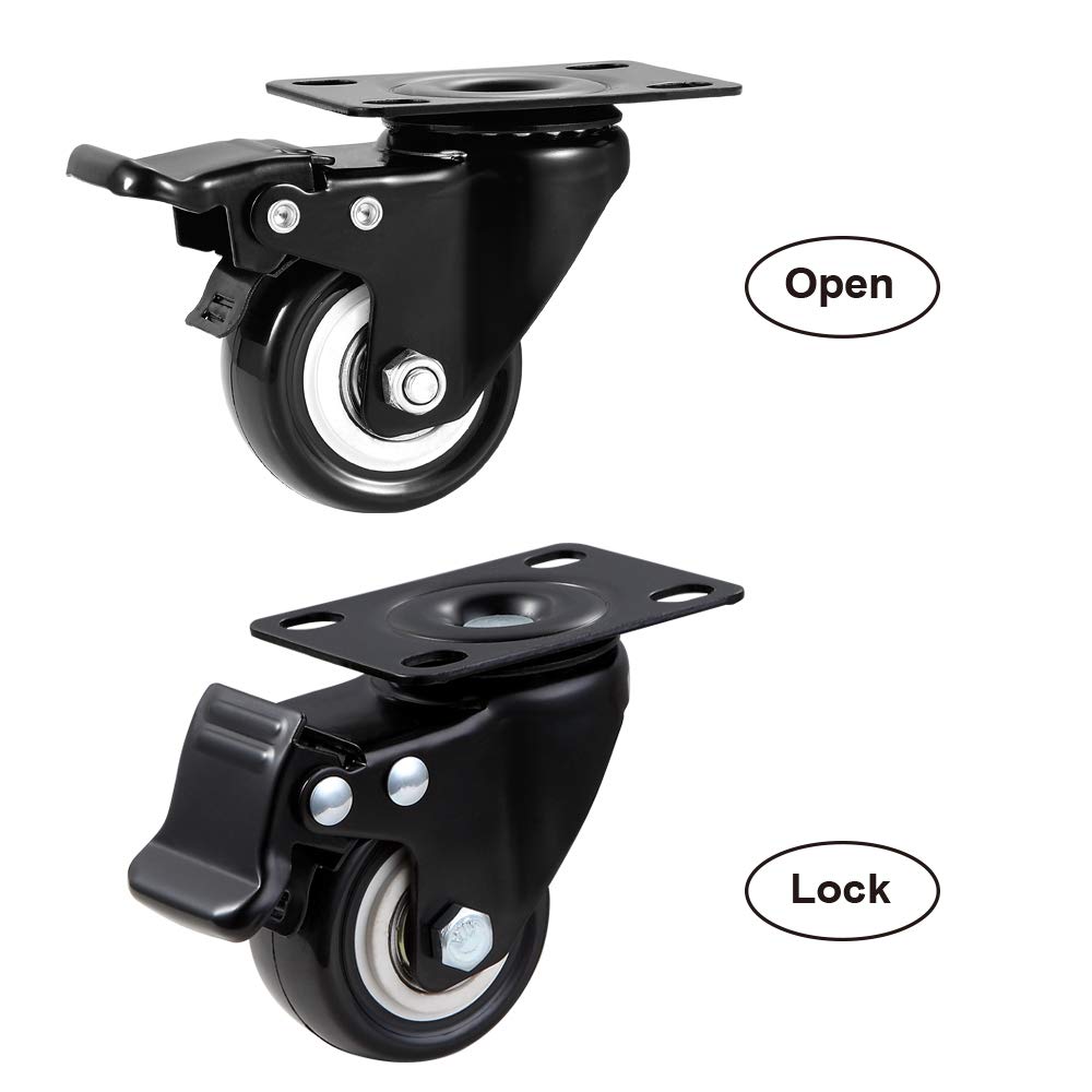 2" Caster Wheels Set of 4 with Brake C978