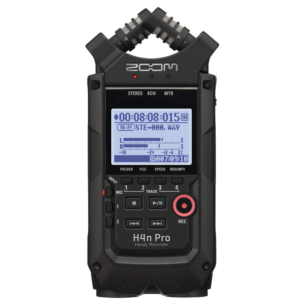 All Black 4-Track Portable Recorder with AC Adapter, Windbuster, 16GB Memory Card & USB Cable W677973