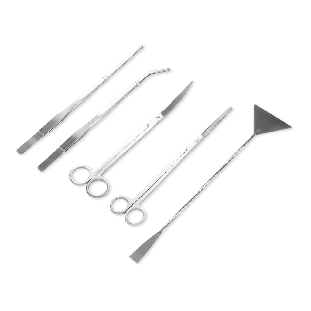 Aquarium Scissors and 5 in 1 Aquascaping Kit Stainless Steel 5 Piece Set V296