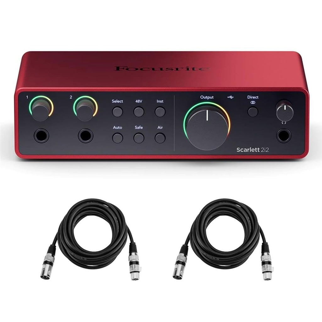 2x2 USB Audio Interface with 2 XLR Cables Y123