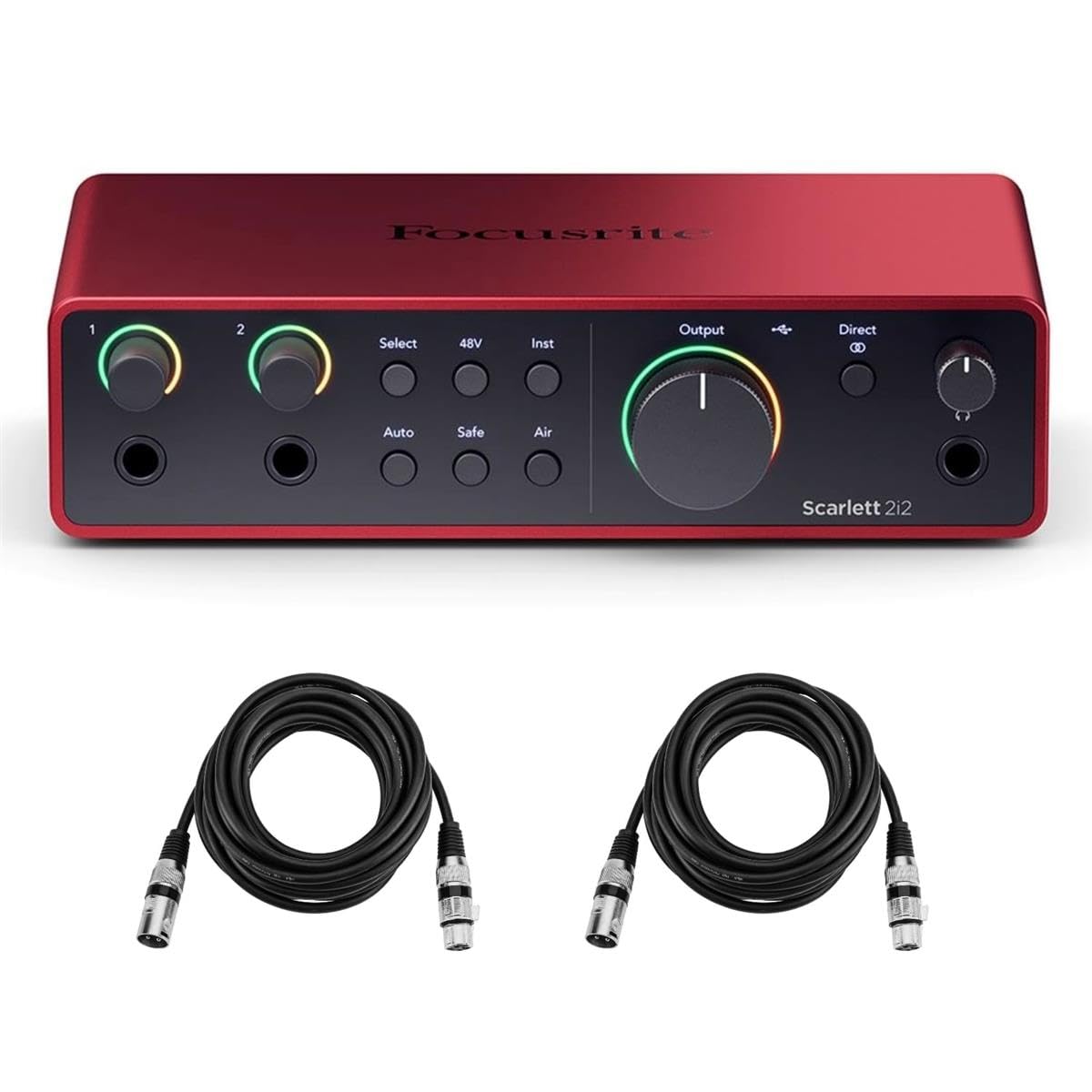 2x2 USB Audio Interface with 2 XLR Cables Y123