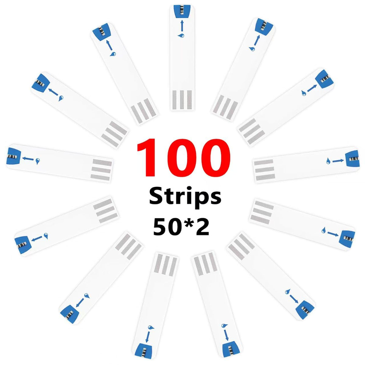 Blood Glucose Test Strips 2 Bottles of 50 Pcs R884
