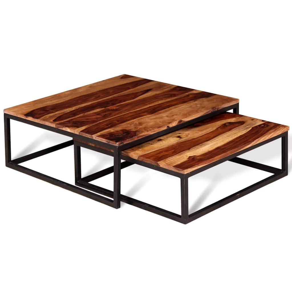 Solid Sheesham Wood Nesting Coffee Table Set V4065