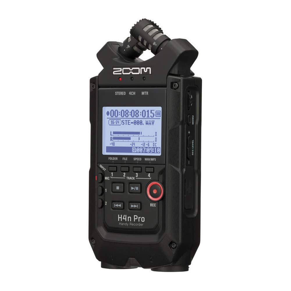 All Black 4-Track Portable Recorder with AC Adapter, Windbuster, 16GB Memory Card & USB Cable W677973