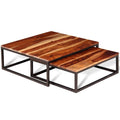 Solid Sheesham Wood Nesting Coffee Table Set V4065