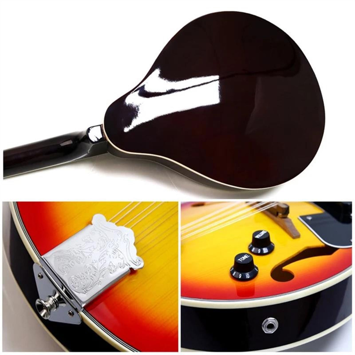 Spruce Acoustic Guitar 8 Strings Sunburst Mandolin F563