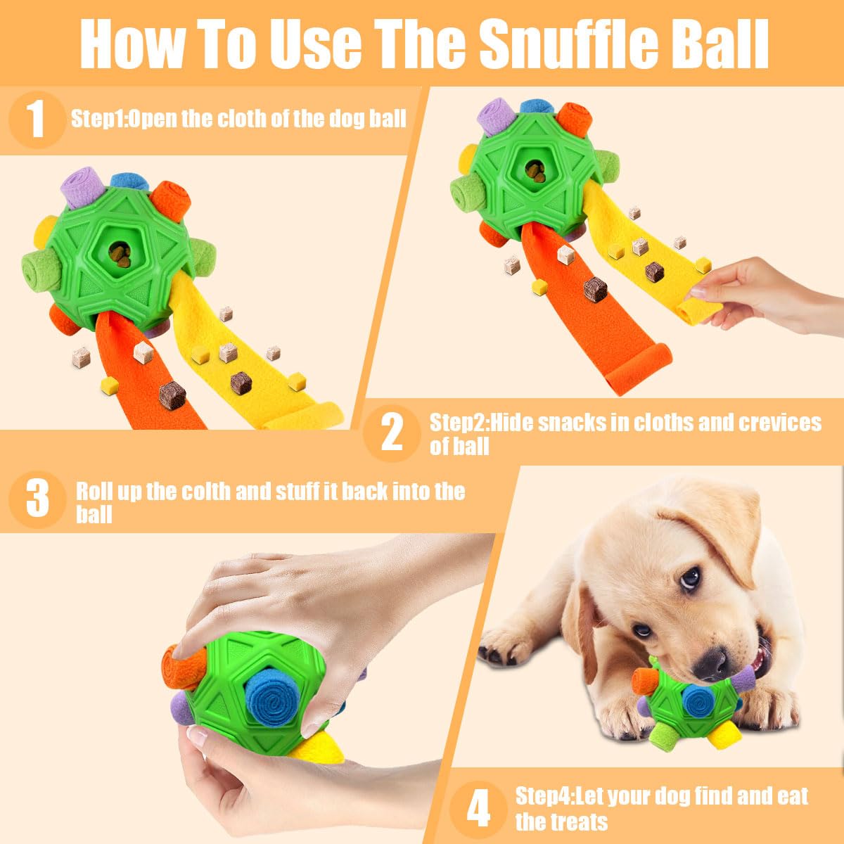 Interactive Puzzle Dog Toys Slow Feeder with Squeaky Carrot Toy F402
