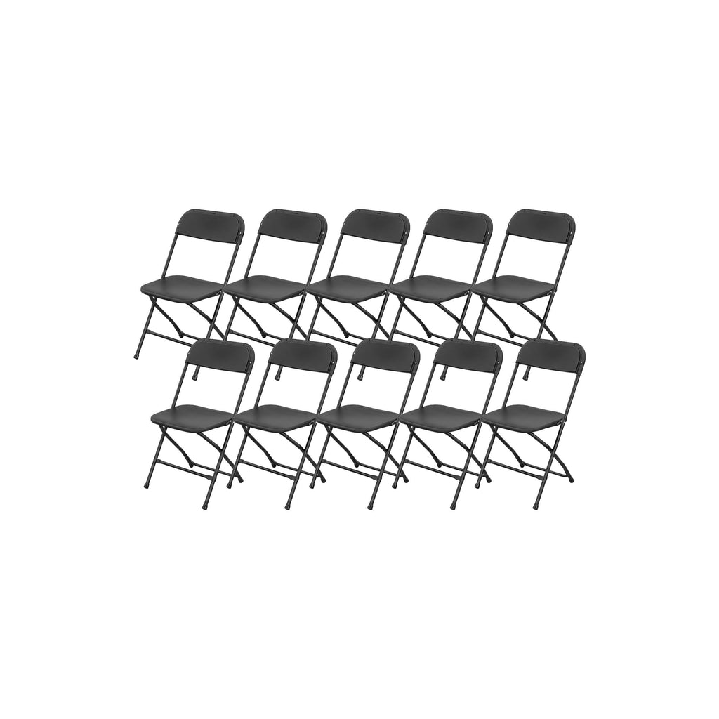 10 Pack Black Plastic Folding Chairs F2219