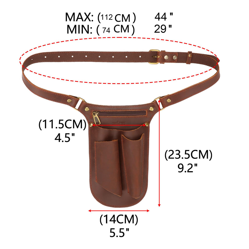 Brown Leather Gardening Tool Belt with 4 Pockets X654557