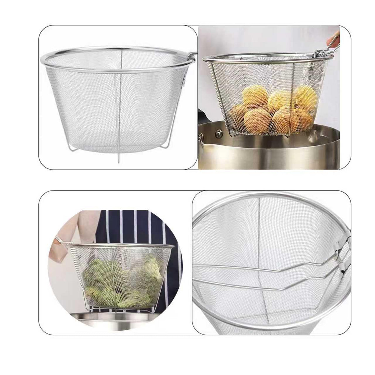 7-Inch Round Stainless Steel Deep Fryer Basket Z87597