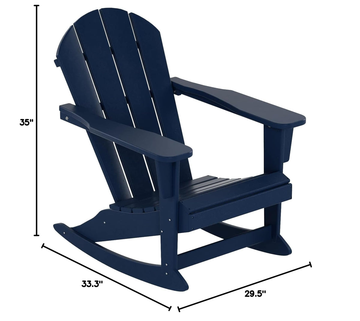 Navy Blue HDPE Outdoor Rocking Chair U7398