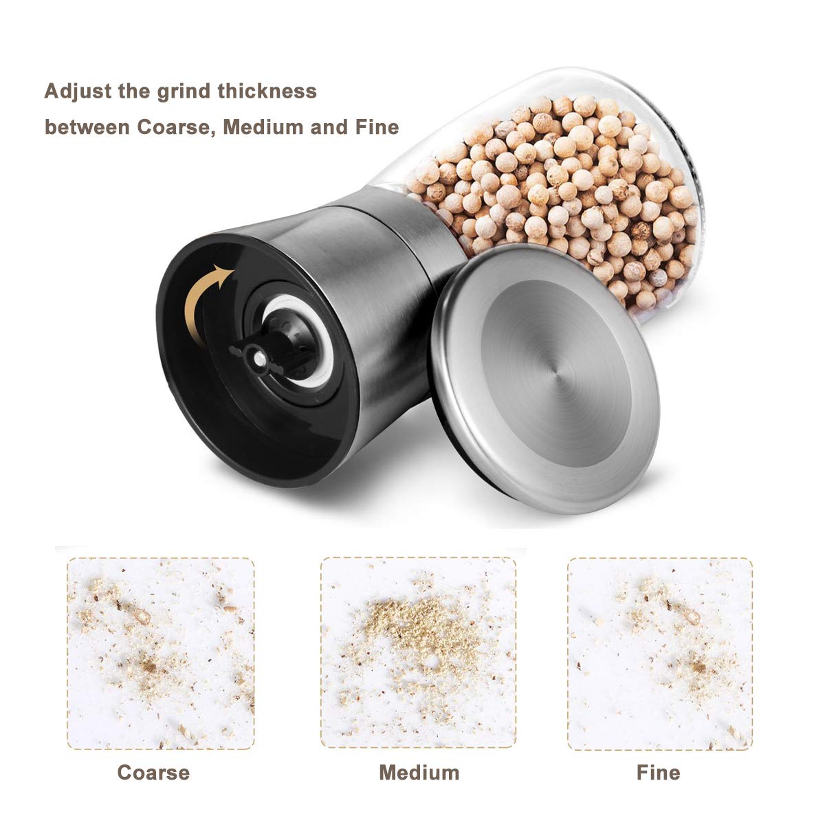 Salt or Pepper Grinder Mill Shaker Adjustable F2047
