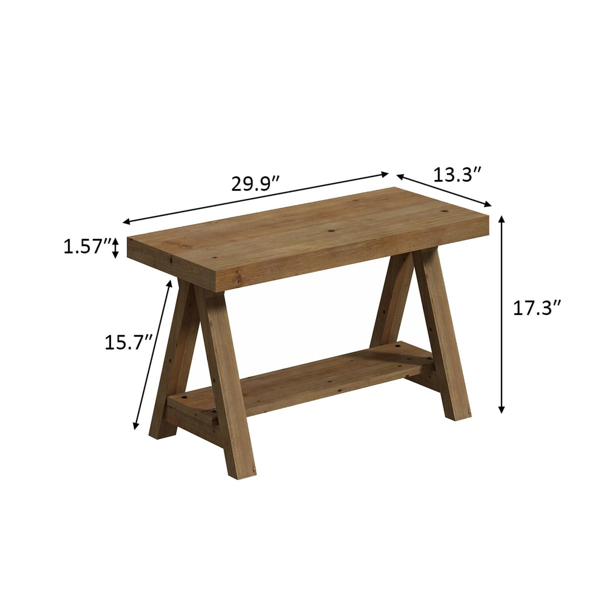 Solid Wood Bench with Shoe Storage P7739