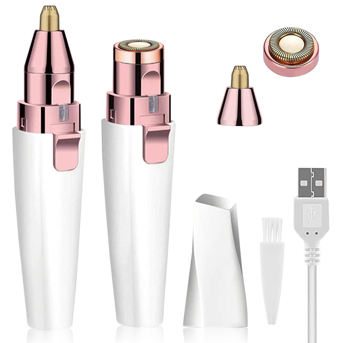 Facial Hair Remover 2-in-1 Rechargeable Epilator White L594