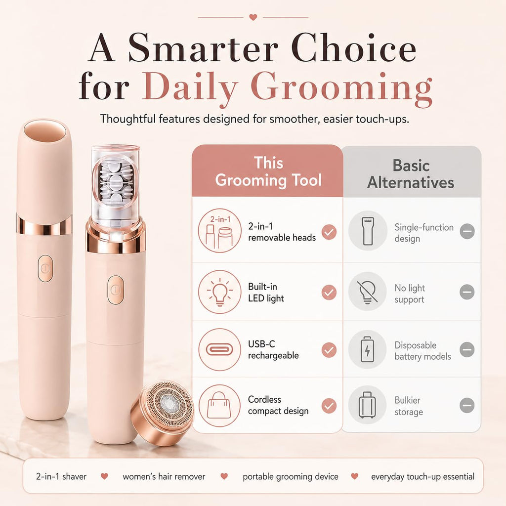 2-in-1 Facial Hair Remover with LED Light Q382713