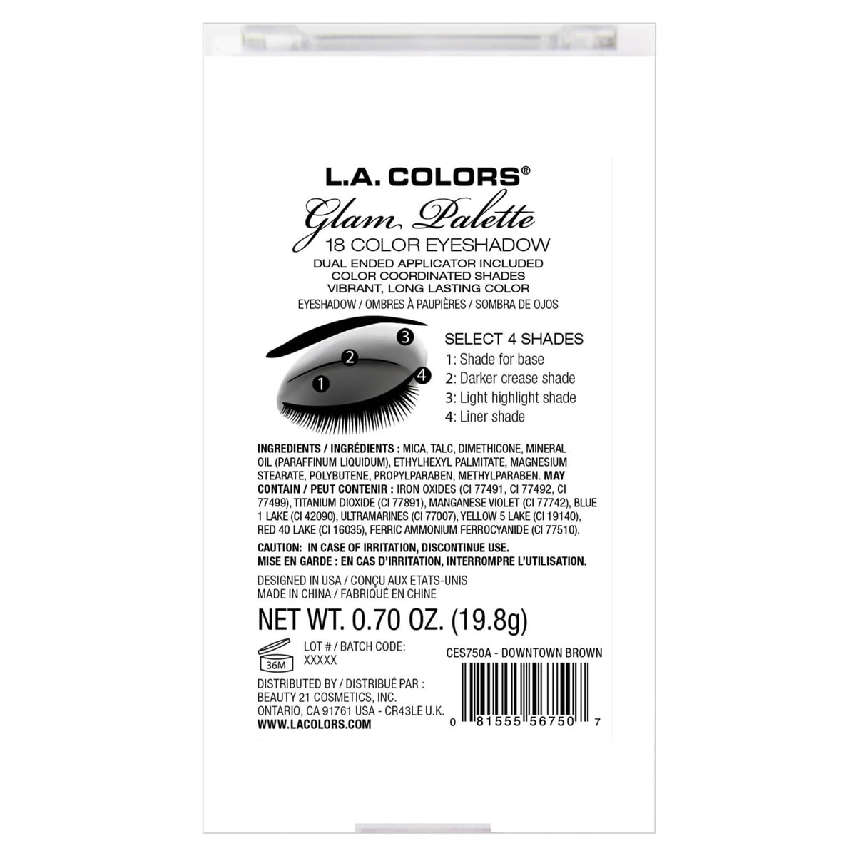 18 Color Glam Eyeshadow Palette K232398