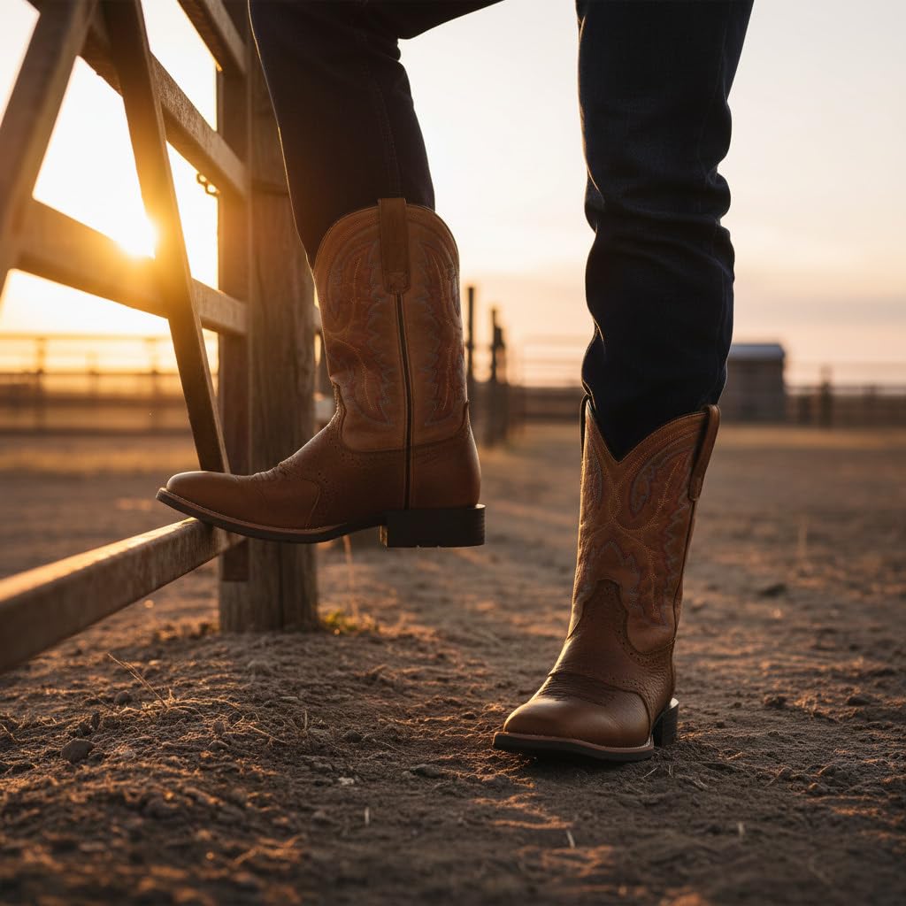 Men's Square Toe Pull On Western Boots E46207