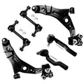 6pcs Front Suspension Kit Control Arm Ball Joint Tie Rod End Sway Bar Link N284