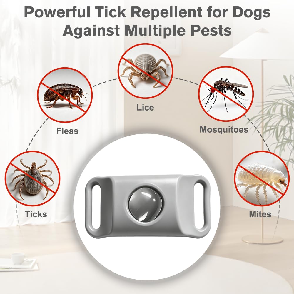 Flea and Tick Pendant for Dogs with 2 Silicone Buckles 4 Refills S2910