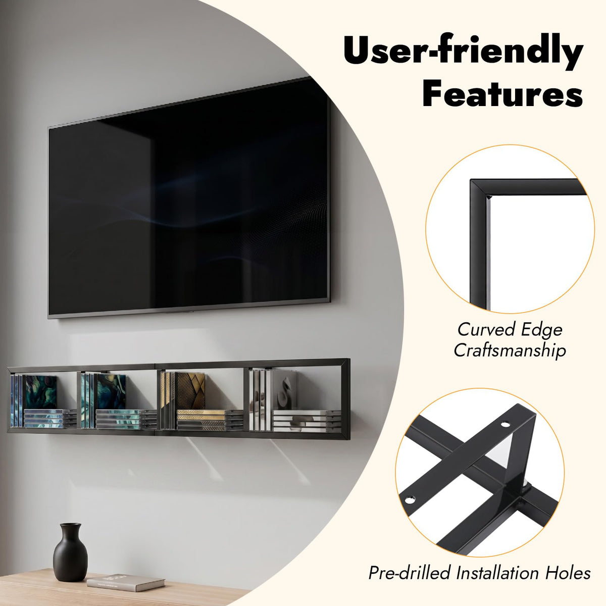 5Pcs Wall Mount Media Storage Rack A456