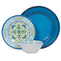 Melamine Dinnerware Set for 4, 12-Piece Blue Floral S893206
