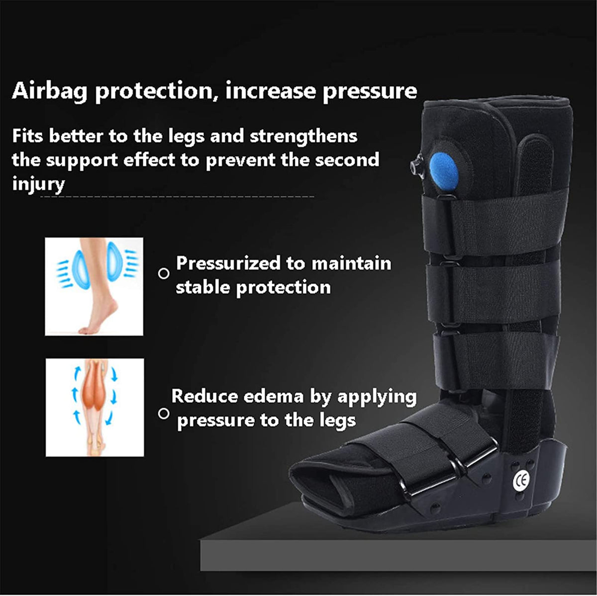 Pneumatic Walking Boot with Air Pump Gray M K18546