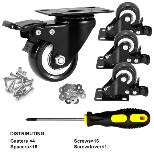 2" Caster Wheels Set of 4 with Brake C978