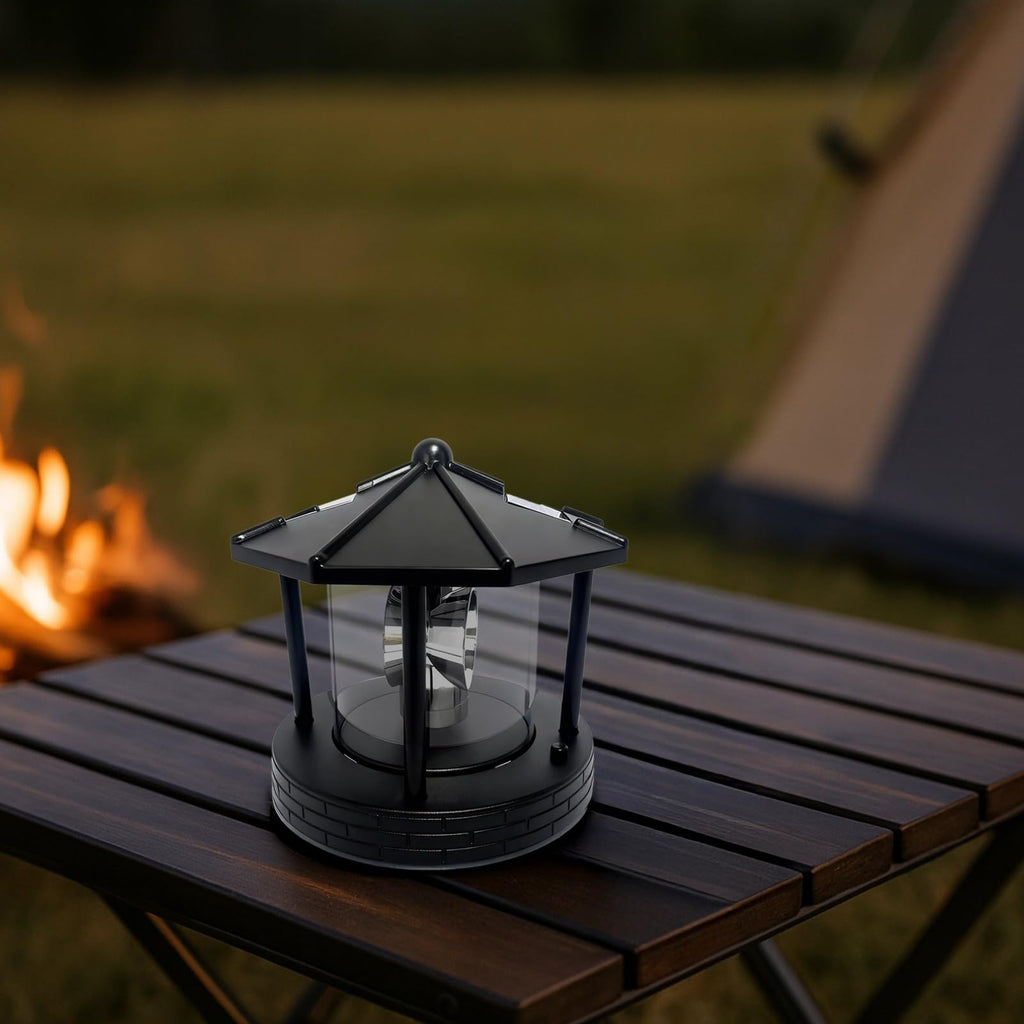 Solar Lighthouse with Rotating Beacon, 5.7 x 5.7 x 6.9 in S183496