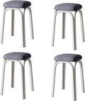 Set of 4 Green Metal Stacking Stools E381744
