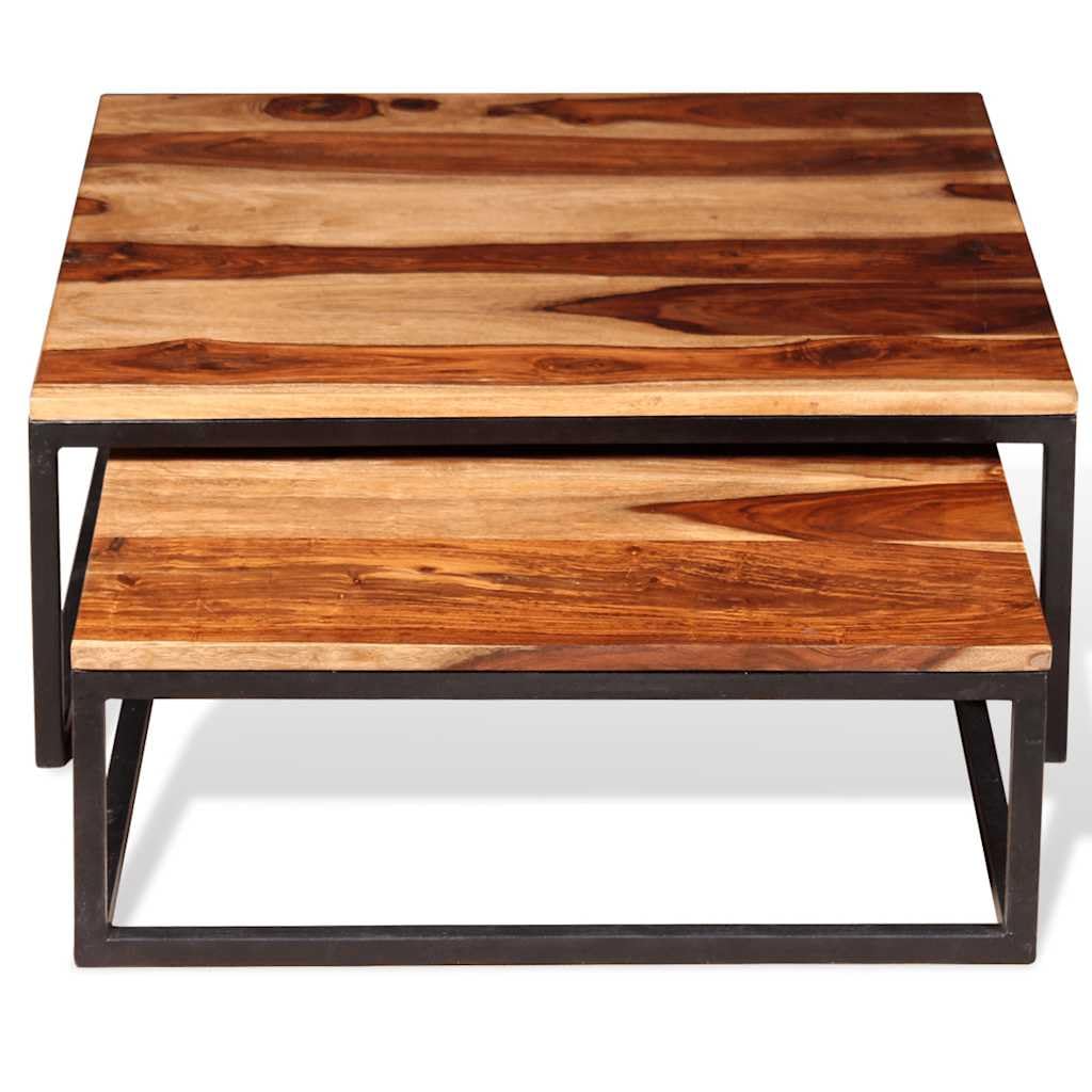 Solid Sheesham Wood Nesting Coffee Table Set V4065