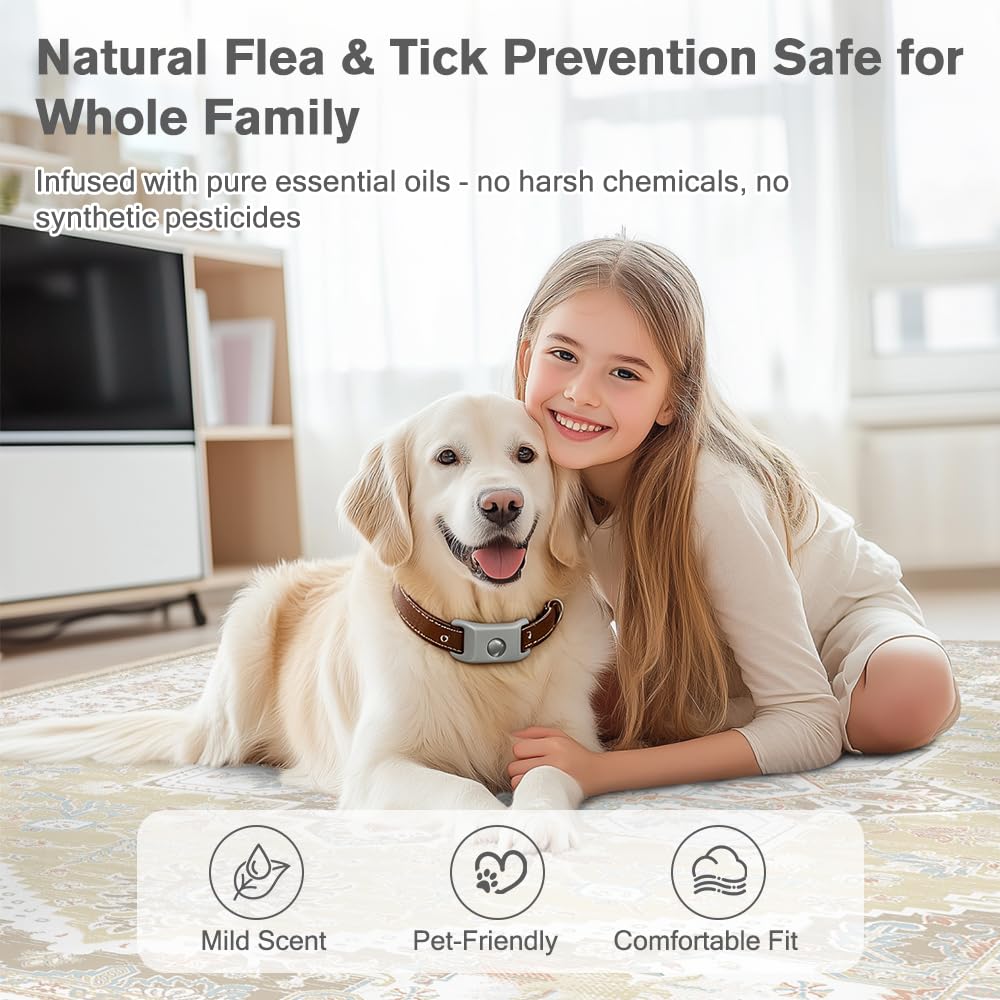 Flea and Tick Pendant for Dogs with 2 Silicone Buckles 4 Refills S2910