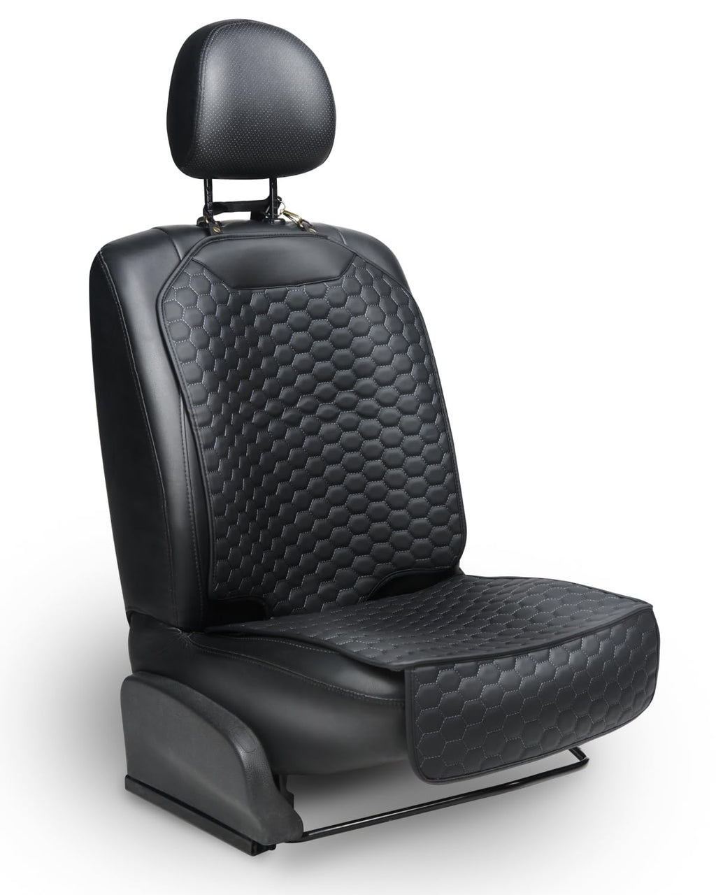 Black-Brown Backless Booster with Latch, Seat Protector & Backseat Organizer O500649