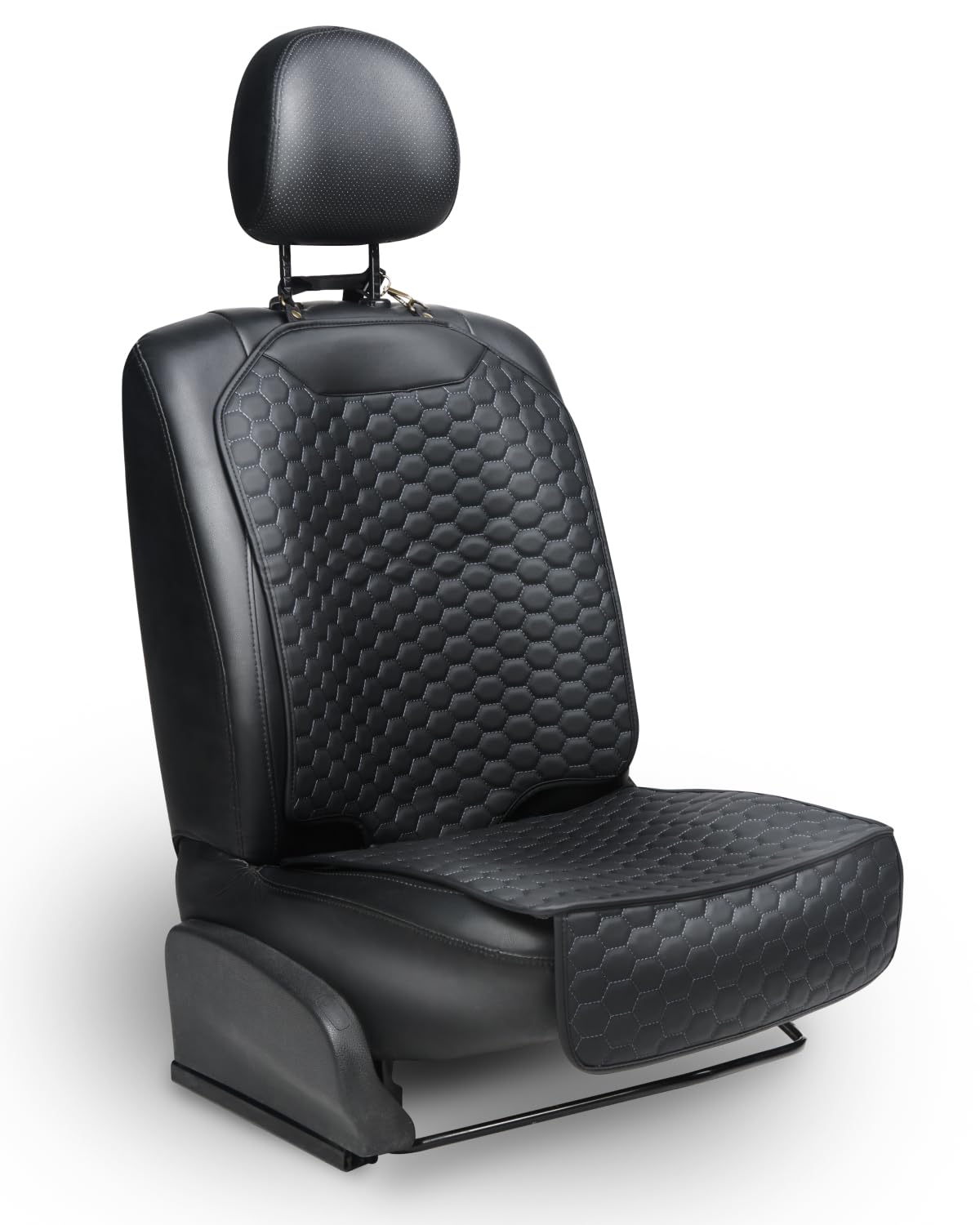 Black-Brown Backless Booster with Latch, Seat Protector & Backseat Organizer O500649