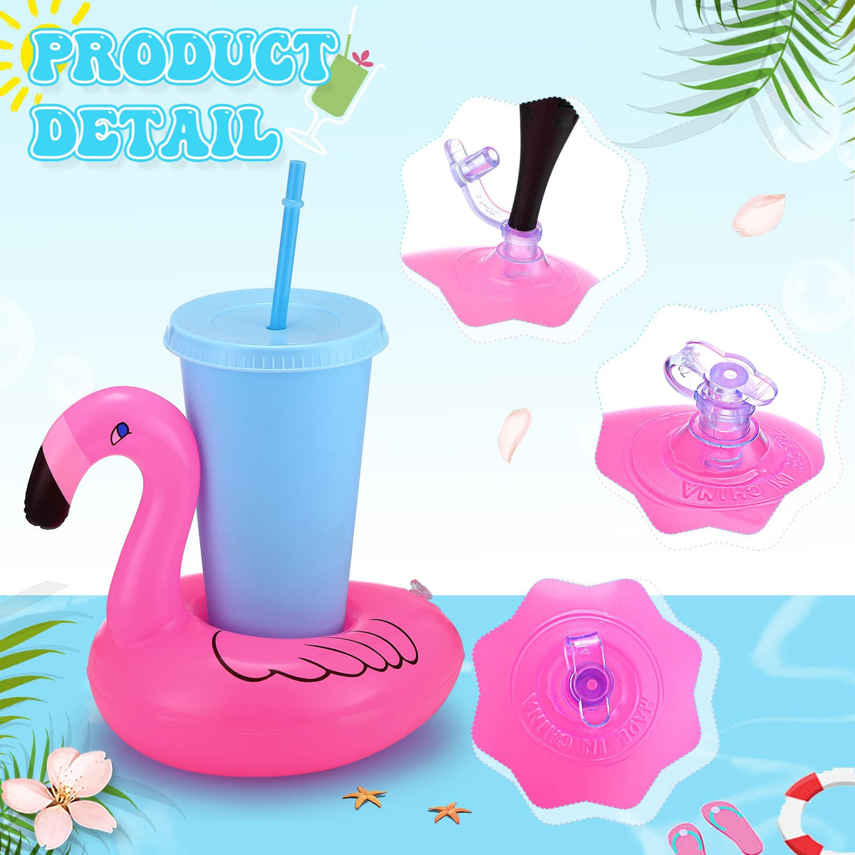 120 Pack Inflatable Drink Holder Pool Floats X2428