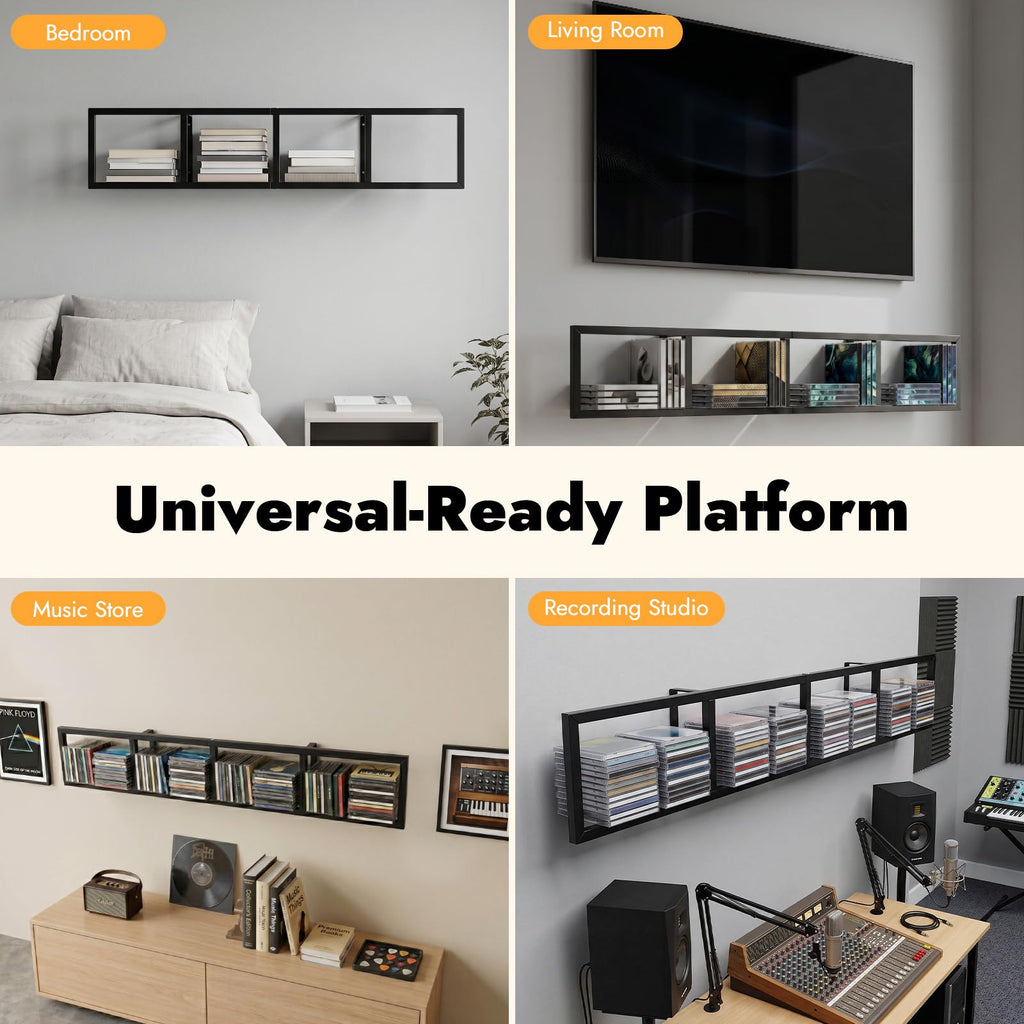 5Pcs Wall Mount Media Storage Rack A456