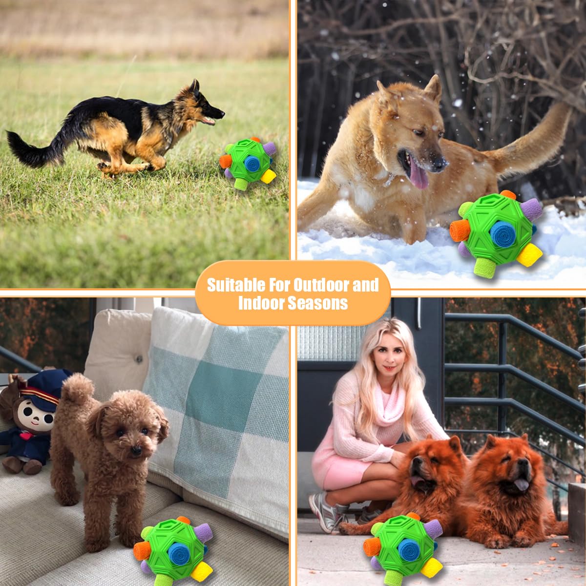 Interactive Puzzle Dog Toys Slow Feeder with Squeaky Carrot Toy F402