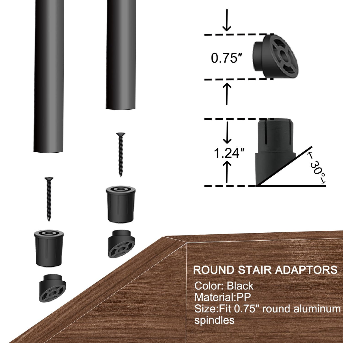 105 Pack 26" Black Aluminum Deck Balusters M658