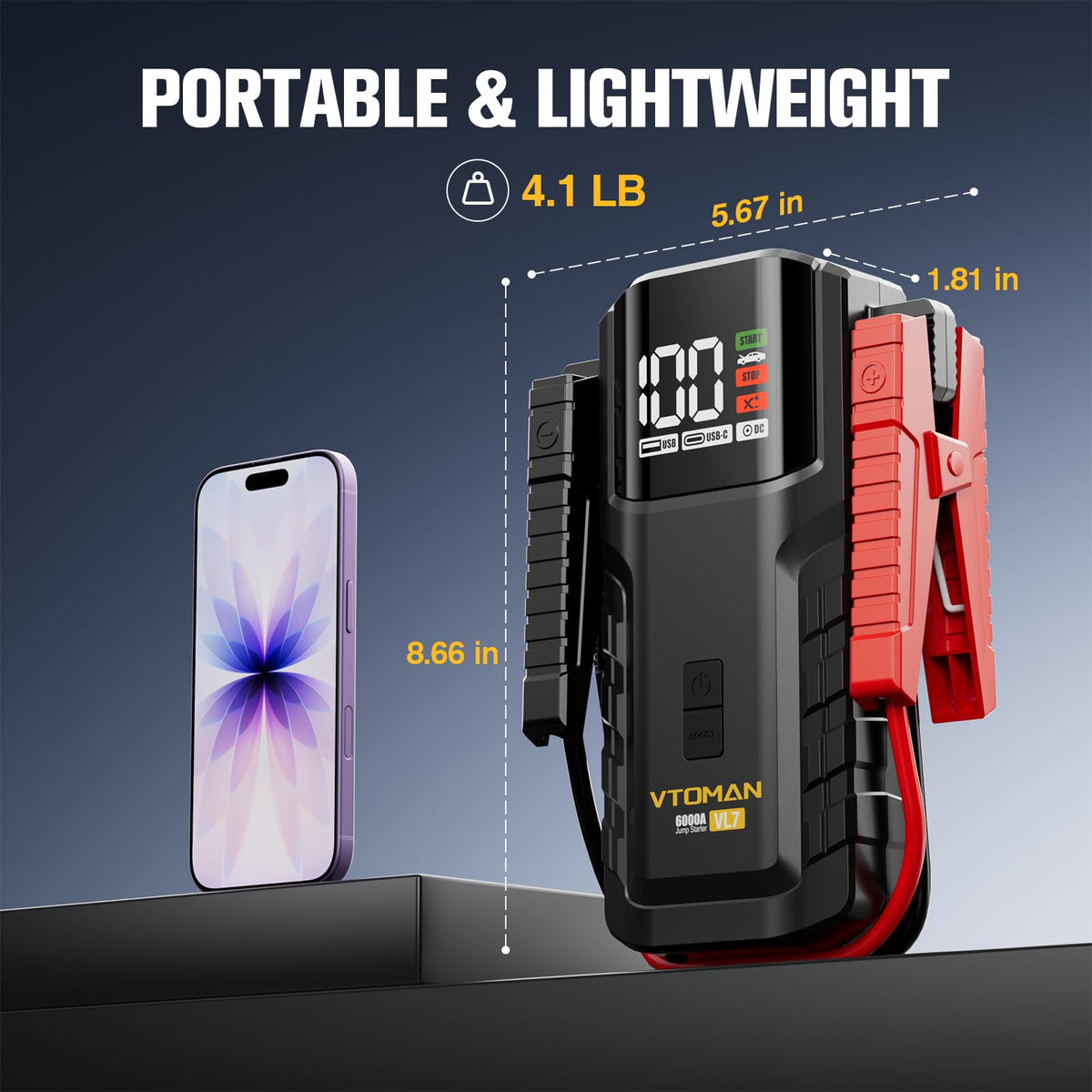 6000A LiFePO4 Portable Jump Starter K189