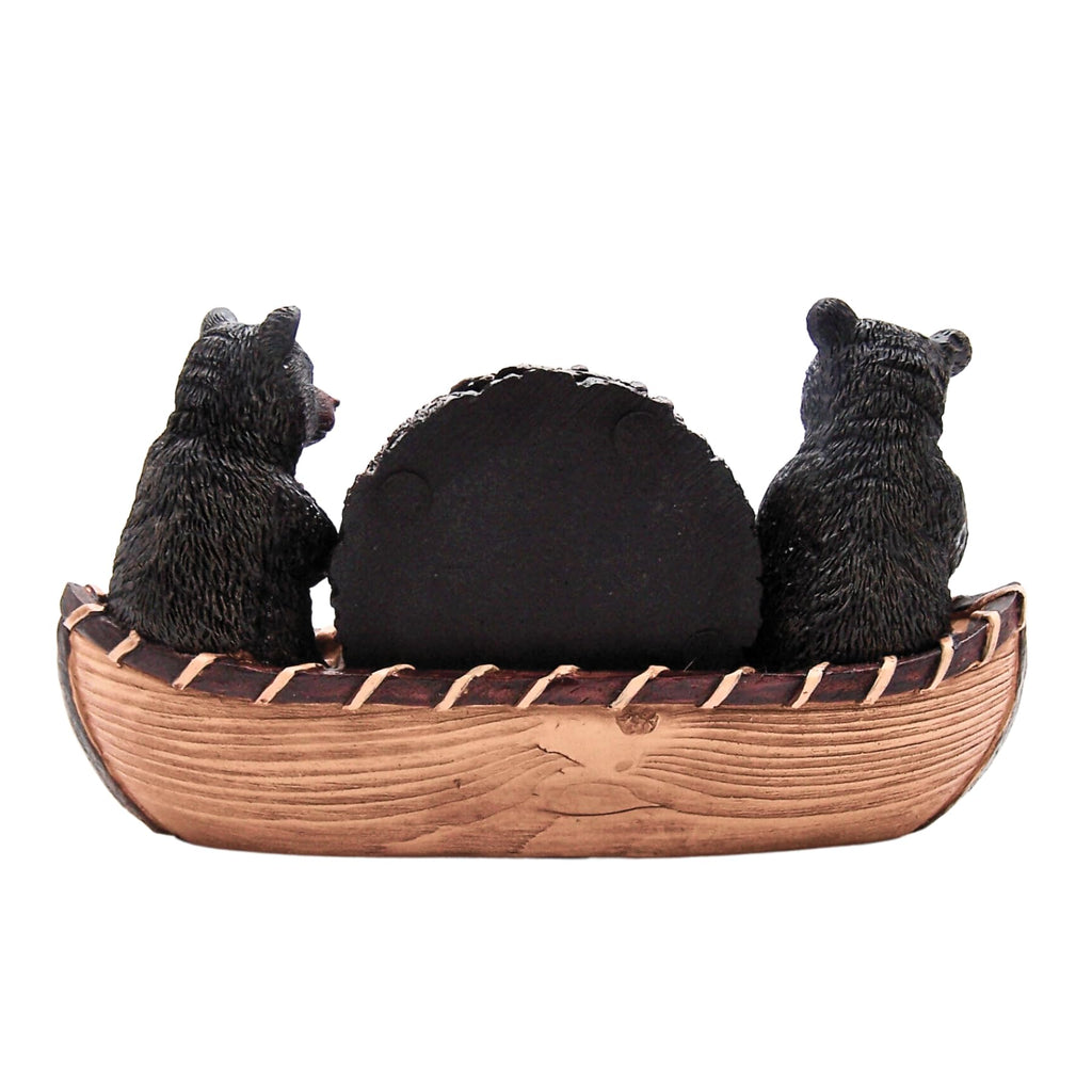 Set of 4 Rustic Bear Canoe Coasters G1536