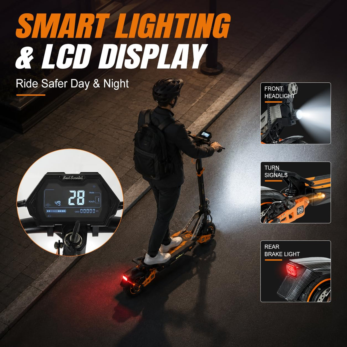 Electric Scooter 1000W Motor 31 MPH 38 Miles Range G63117