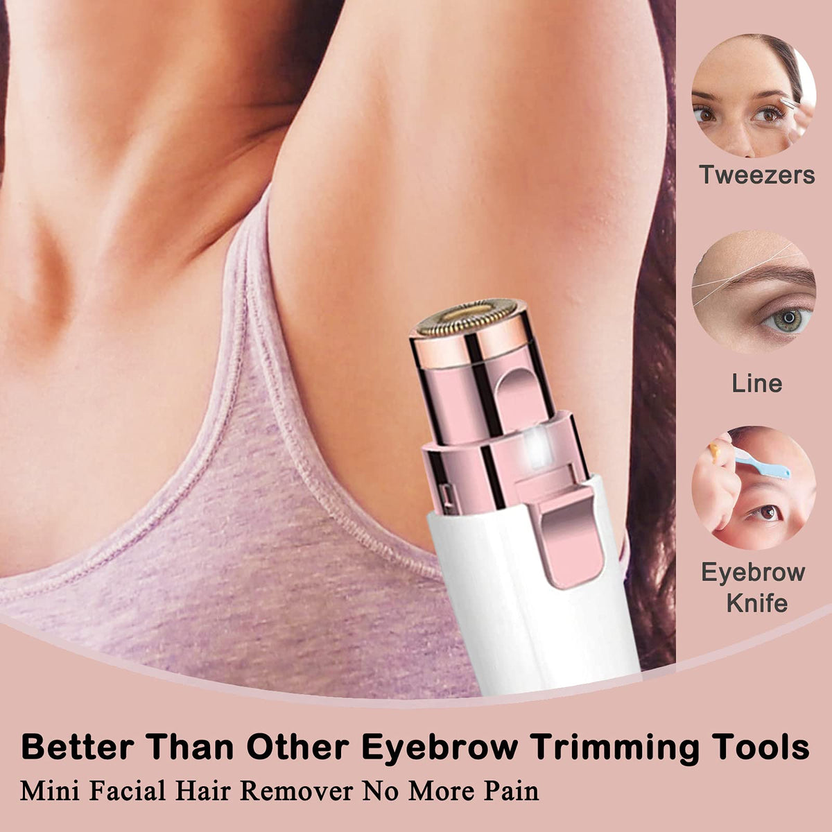 Facial Hair Remover 2-in-1 Rechargeable Epilator White L594