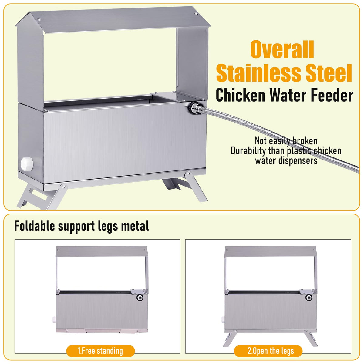 Stainless Steel Automatic Chicken Waterer J777
