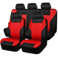 Car Seat Covers Full Sets Black Red D9108