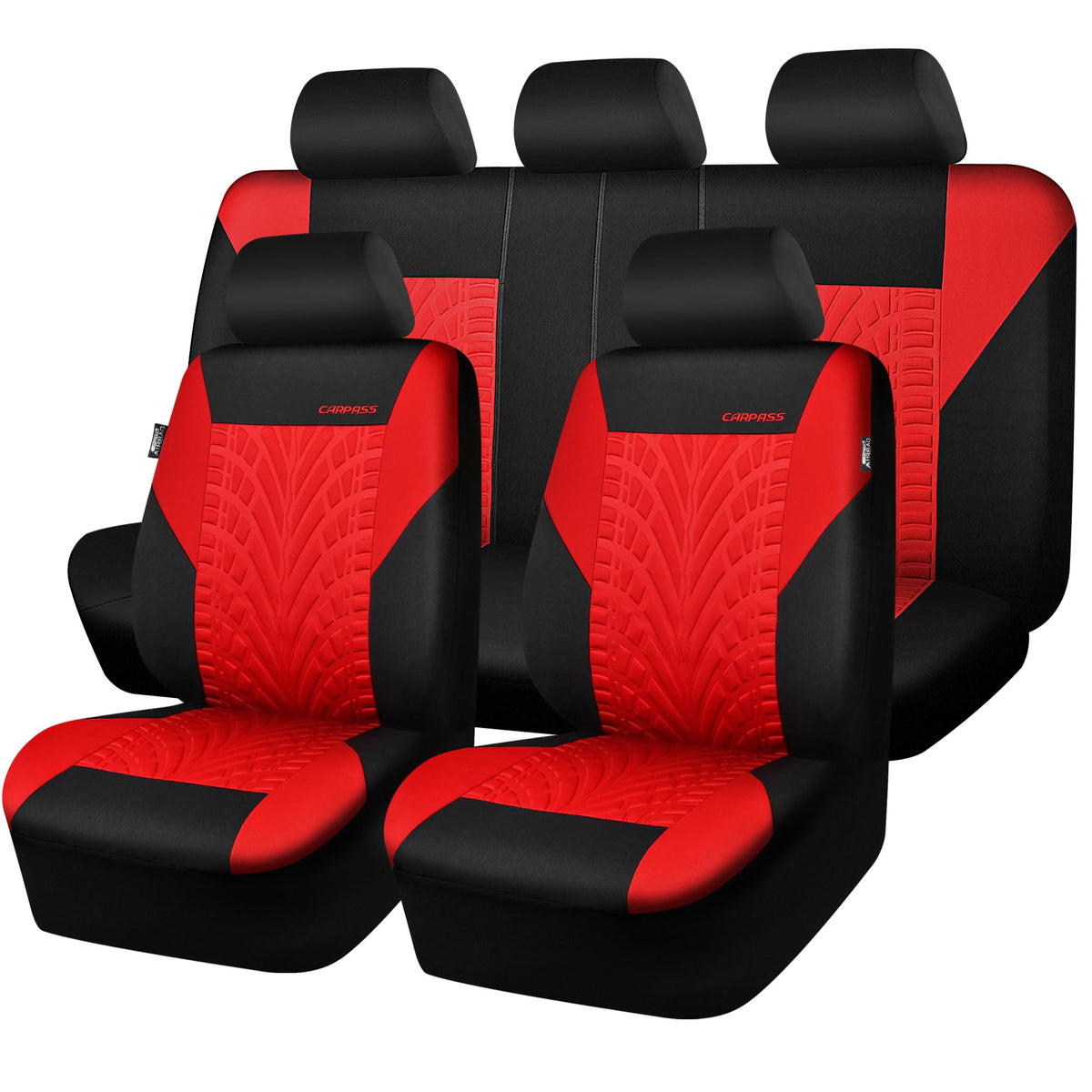 Car Seat Covers Full Sets Black Red D9108