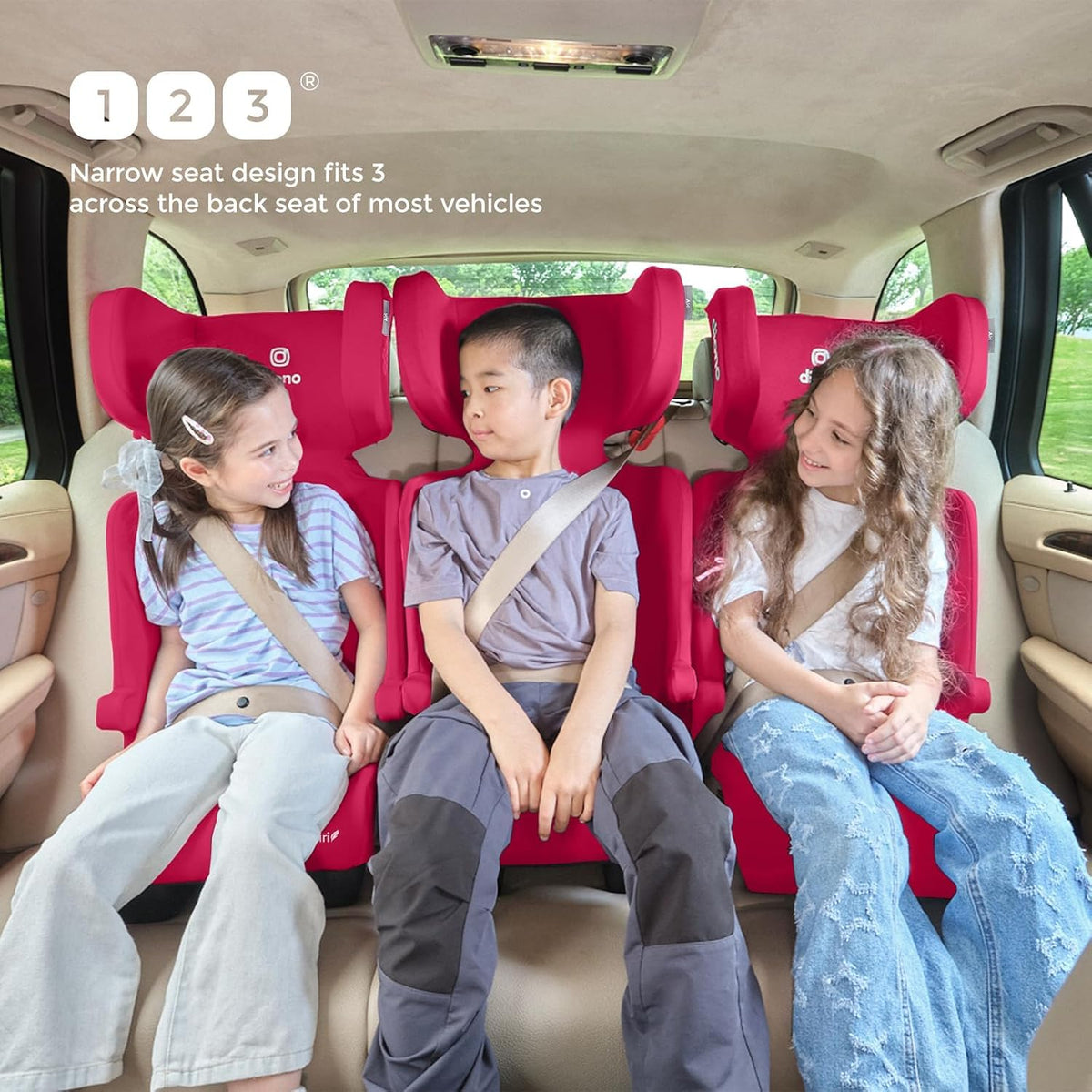 Pink Foldable High Back Booster Seat V3109