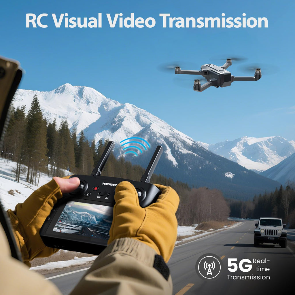 4K Foldable GPS Drone with 4.5" Screen Under 249g Black P719002