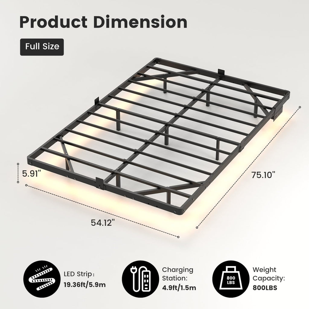 Full Floating Bed Frame with LED Lights Z828089